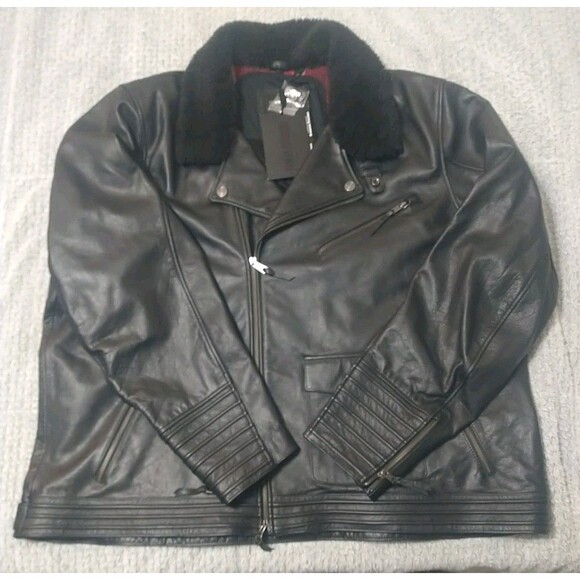 Harley Davidson Leather Detachable Faux Fur Mens Jacket Nwt 4x Black Y2K... - Picture 2 of 16